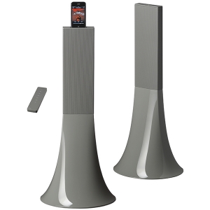  Parrot Zikmu by Philippe Starck Wireless Stereo Speakers Pearl Grey for iPhone/iPod (PF550311AC)